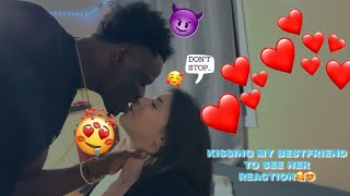 KISSING MY BESTFRIEND ON THE LIPS TO SEE HOW SHE REACT 😍🥰😈 [upl. by Aerdma]