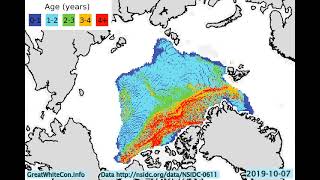 Arctic Sea Ice Age  September 2015 to September 2021 [upl. by Milly]