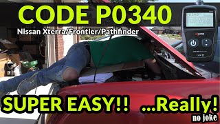 CODE P0340  Replacing the Cam Position Sensor on a Nissan Frontier Pathfinder and Xterra  EASY [upl. by Airetak]