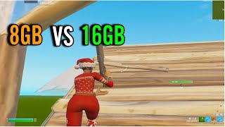 8GB vs 16GB FORTNITE FPS BOOST [upl. by Rachael]