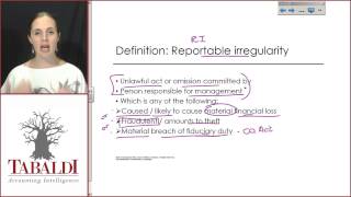 AUE2601  Topic 2A  APA Reportable Irreguarities [upl. by Aciram]