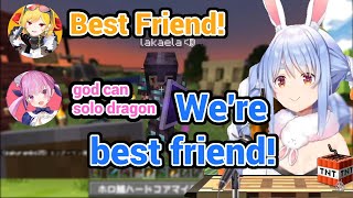 Pekora just became Best Friend with Kaela in Hololive Minecraft Hardcore [upl. by Fatma]