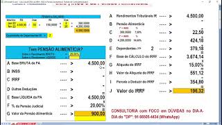 PLANILHA Automatizada de INSS IRRF e da PENSÃO ALIMENTÍCIA Bruto e Líquido [upl. by Peisch]