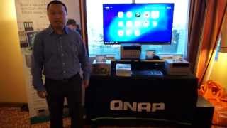 2015 CES Day 1 QNAP showcased firstever AMDpowered TVSx63 Golden Cloud Turbo vNAS [upl. by Akina]