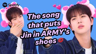 CC BTS Jin shares the song that reminds him of ARMYㅣSpotify Happy Bus [upl. by Aihsa114]