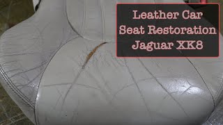 Leather car seat restoration and repair Jaguar XK8 Auto upholstery [upl. by Hilbert767]