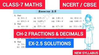 Exercise25 Fractions and Decimals Chapter 2  Class 7th Maths  NCERT [upl. by Itra]