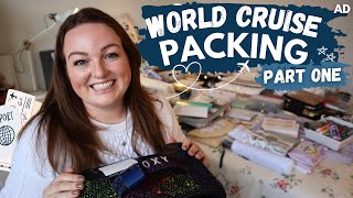 WORLD CRUISE PACK WITH ME • PART ONE 🛳️ what we sent on the ship for 2 months onboard 🌎 AD [upl. by Afrika]