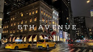 New York 5th Avenue Evening walking tour 4K [upl. by Enylhsa755]