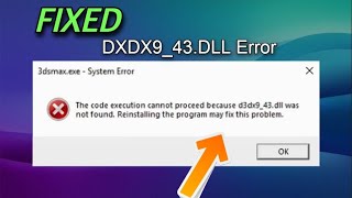 How to Fix D3DX943dll Missing Error on Windows 10 11 8 [upl. by Omor]