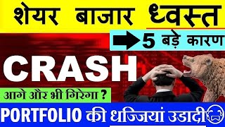 STOCK MARKET CRASH😭  PORTFOLIO की उड़ी धज्जियां😭🔴 NIFTY CRASH🔴 NIFTY PREDICTION🔴 STOCKS CRASH SMKC [upl. by Shannan]