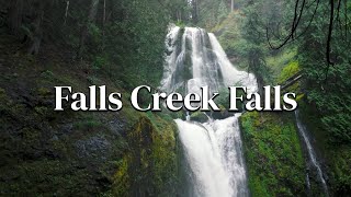 Hiking to Falls Creek Falls in 4K  Gifford Pinchot National Forest  Relaxing Ambient [upl. by Lorak]