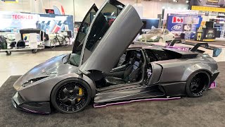 Finishing My Cyberpunk Lamborghini Murcielago On The SEMA Show Floor Then Drive Home [upl. by Nylhtak]