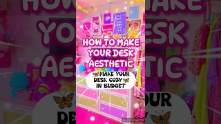 How to make your desk more aesthetic🔥💗 viral trend tips shorts viralshorts kpop study desk [upl. by Mountfort]