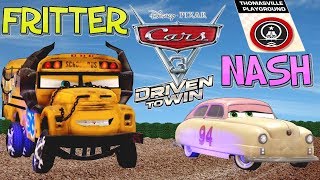 CARS 3 DRIVEN TO WIN MISS FRITTER VS LOUSE NASH THOMASVILLE PLAYGROUND BATTLE RACING VIDEO GAME [upl. by Orfurd652]