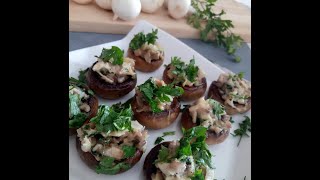 Recette facile des champignons farcis sans four  receta fácil de champiñones rellenos sin horno [upl. by Ardni243]