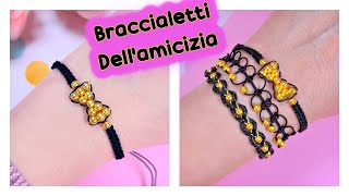 IDEE PER IL BRACCIALETTO DELLAMICIZIA NERO FAI DA TE [upl. by Hasen157]