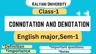 Connotation and denotation  Literary term  English MajorSem1  Kalyani University [upl. by Milburt]