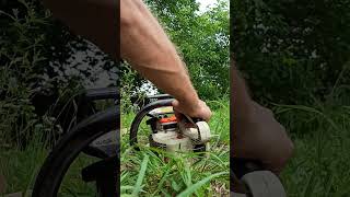 Old Stihl 009 startup sound [upl. by Ojillek]