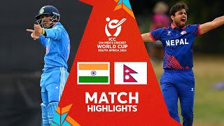 India v Nepal  Match Highlights  U19 CWC 2024 [upl. by Desirae]