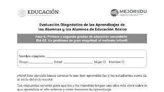 EXAMEN DIAGNÓSTICA MEJOREDU SEGUNDO DE SECUNDARIA 2024 EXAMEN 2 [upl. by Nirehs778]