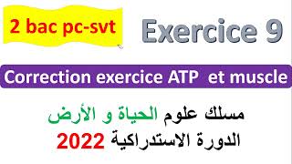 2 bac svt pc CORRECTION exercice 9 svt  ATP et muscle normale PC 2022 [upl. by Ennirroc411]