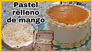 Pastel 3 Leches Relleno De Mango [upl. by Esdnyl]