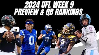 UFL Week Nine Preview and Quarterback Rankings [upl. by Hanna]