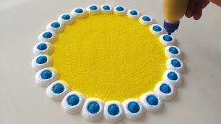 Colourful Diwali Easy Rangoli Designs  धनतेरस दिवाली की नई रंगोली  Attractive Rangoli For Diwali [upl. by Yendirb]