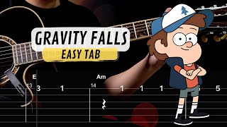 Gravity Falls Opening Theme EASY Guitar Tabs  Guitar Tutorial [upl. by Ditzel]