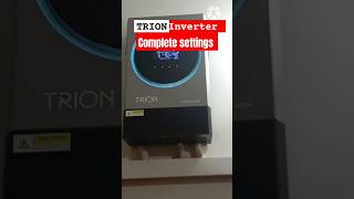 TRION solar inverter complete settings 💯 solarinstallation trendingshorts [upl. by Trbor]