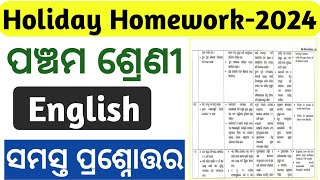 5th class english puja vacation holiday Homework answers2024class 5 English holiday Homework answer [upl. by Bartolome767]