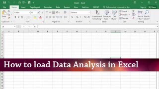 How to install Data Analysis Addin in Excel Windows [upl. by Ylloh388]