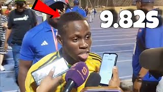 OMG Oblique Seville reacts after defeating Noah lyles Racers Grand prix 2024 Hes still in shock 😲 [upl. by Zippel]