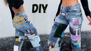 DIY patchwork jeans [upl. by Amitie33]