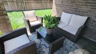 Wisteria Lane 4 Piece Outdoor Patio Furniture Sets Wicker Conversation Set for Porch Deck Review [upl. by Alben]