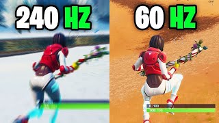 Fortnite 240hz VS 60hz [upl. by Ydwor561]