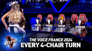 Every single 4CHAIRTURN Blind Audition on The Voice France 2024 [upl. by Nylarej434]