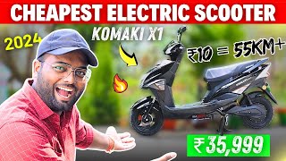 Cheapest Electric Scooter In India 2024⚡₹35999  Komaki X1 Electric Scooter  Detailed Review 🔥 [upl. by Einnol670]