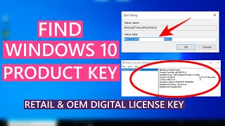 How To Find Windows 10 Product Key  Retail amp OEM Digital License Key [upl. by Mora]