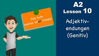 Learn German  Genitive adjective endings  Genitiv  German for beginners  A2  Lesson 10 [upl. by Chiaki]