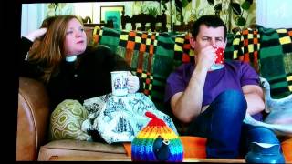 Funny Dog kicks mug of tea on Channel 4 Goggle Box [upl. by Admama]