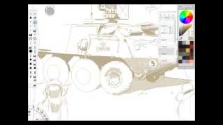 Sketchbook Pro Tank sketch [upl. by Adnahcir]