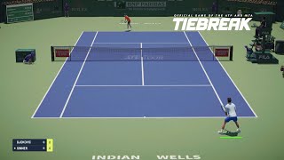 TIEBREAK  Novak Djokovic Vs Jannik Sinner I Indian Wells Open PS5 [upl. by Aulea]