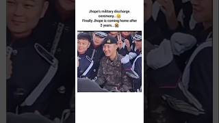 Jhopes military discharge ceremony🥺Our sunshine🐿taekookjhopevkooktaekookyoutubeshorts [upl. by Yelahs382]