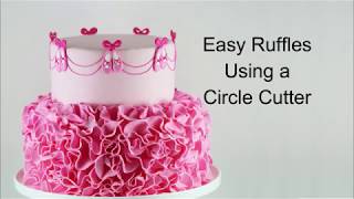 Easy Rolled Fondant Ruffles Using a Round Cutter [upl. by Berkshire]