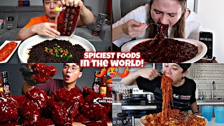 Mukbangers VS Competitive Eaters SPICIEST FOODS IN THE WORLD🌶️🌶️🌶️🥵🔥 [upl. by Alul]