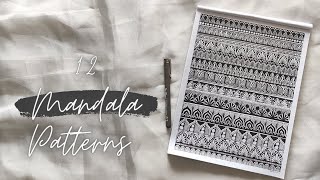 12 mandala patterns  12 Easy Mandala Patterns For Beginners  12 zentangle Patterns For Beginners [upl. by Rinum]