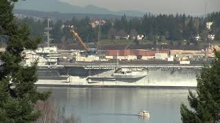 USS Ranger CV61 Leaving PSNS Shot 2 [upl. by Asillim]