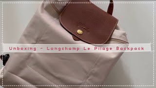 Unboxing  Longchamp Le Pilage Backpack [upl. by Kally824]